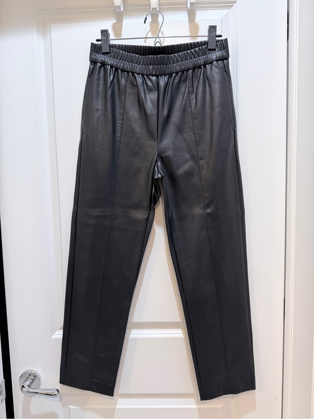 Ann Taylor Women’s Black Faux Leather Pants - Elastic Waist